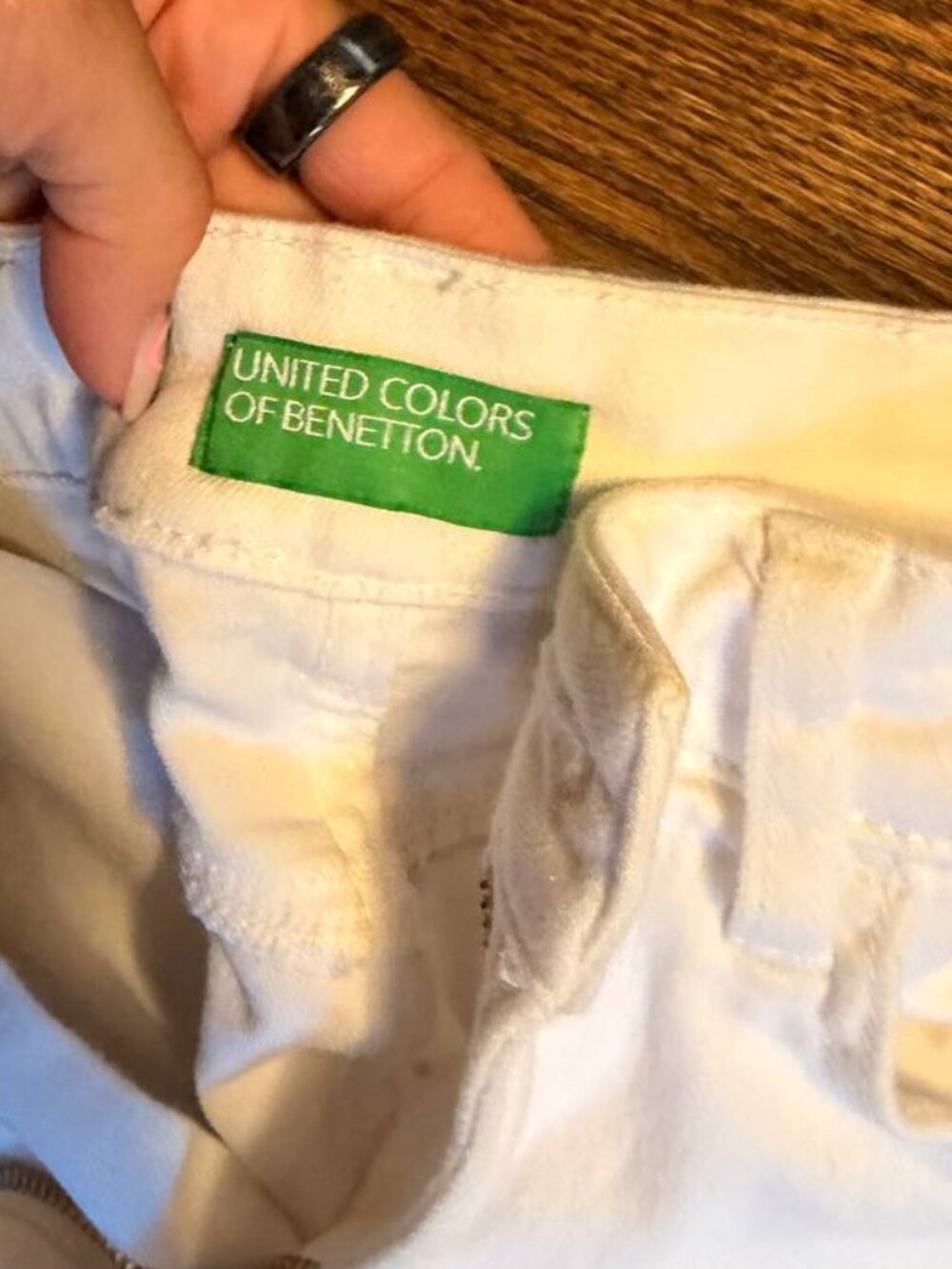 United Colors of Benetton White High-Waisted Wide-Leg Jeans - Picture 5 of 6